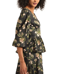 Derek Lam 10 Crosby Savannah V-Neck Peplum Top