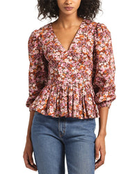 Derek Lam 10 Crosby Savannah V-Neck Peplum Top