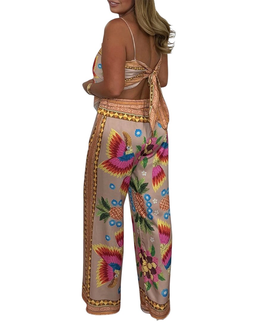 Charlotte Green 2Pc Top & Pant Set