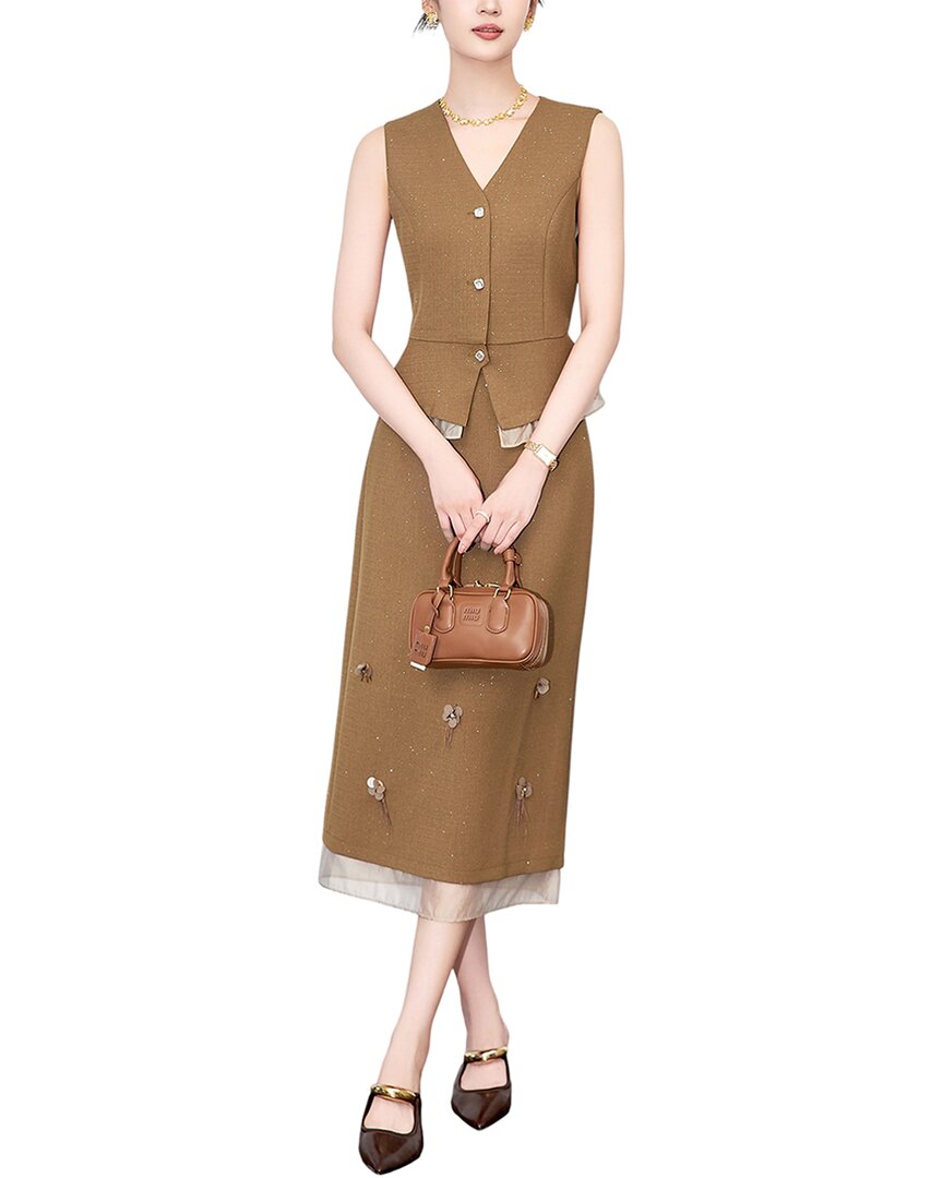 Monique Lagarde 2Pc Vest & Skirt Set