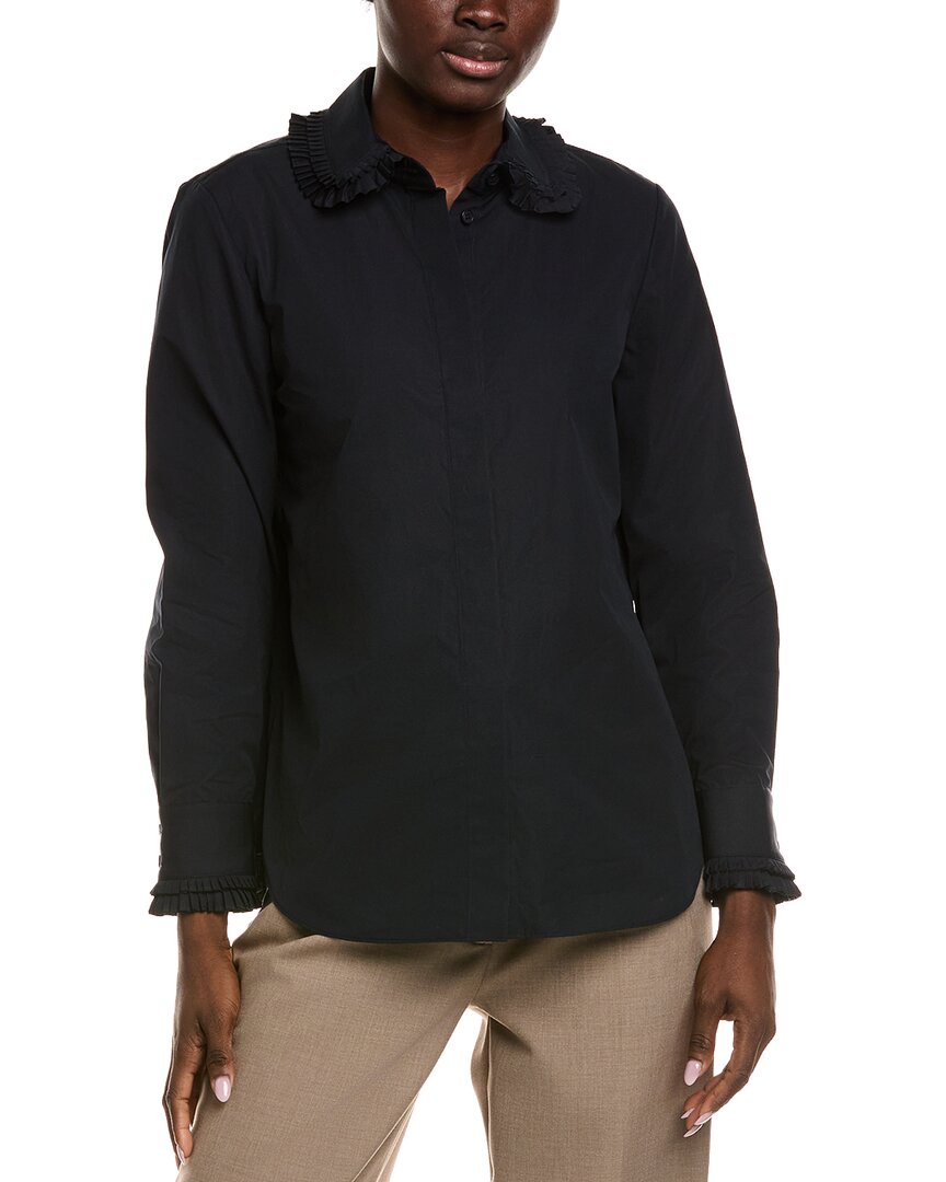 Lafayette 148 New York Pleated Collar Shirt