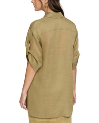 Lafayette 148 New York Tab Sleeve Side Slit Shirt