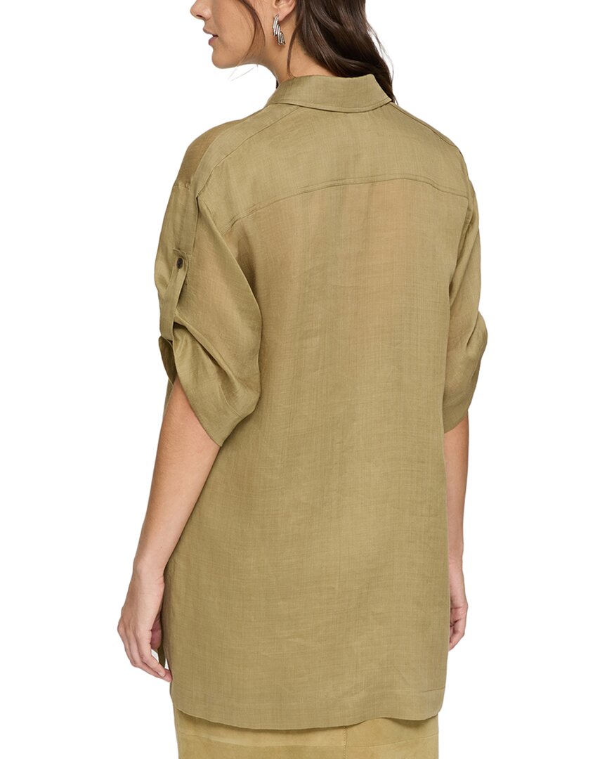 Lafayette 148 New York Tab Sleeve Side Slit Shirt