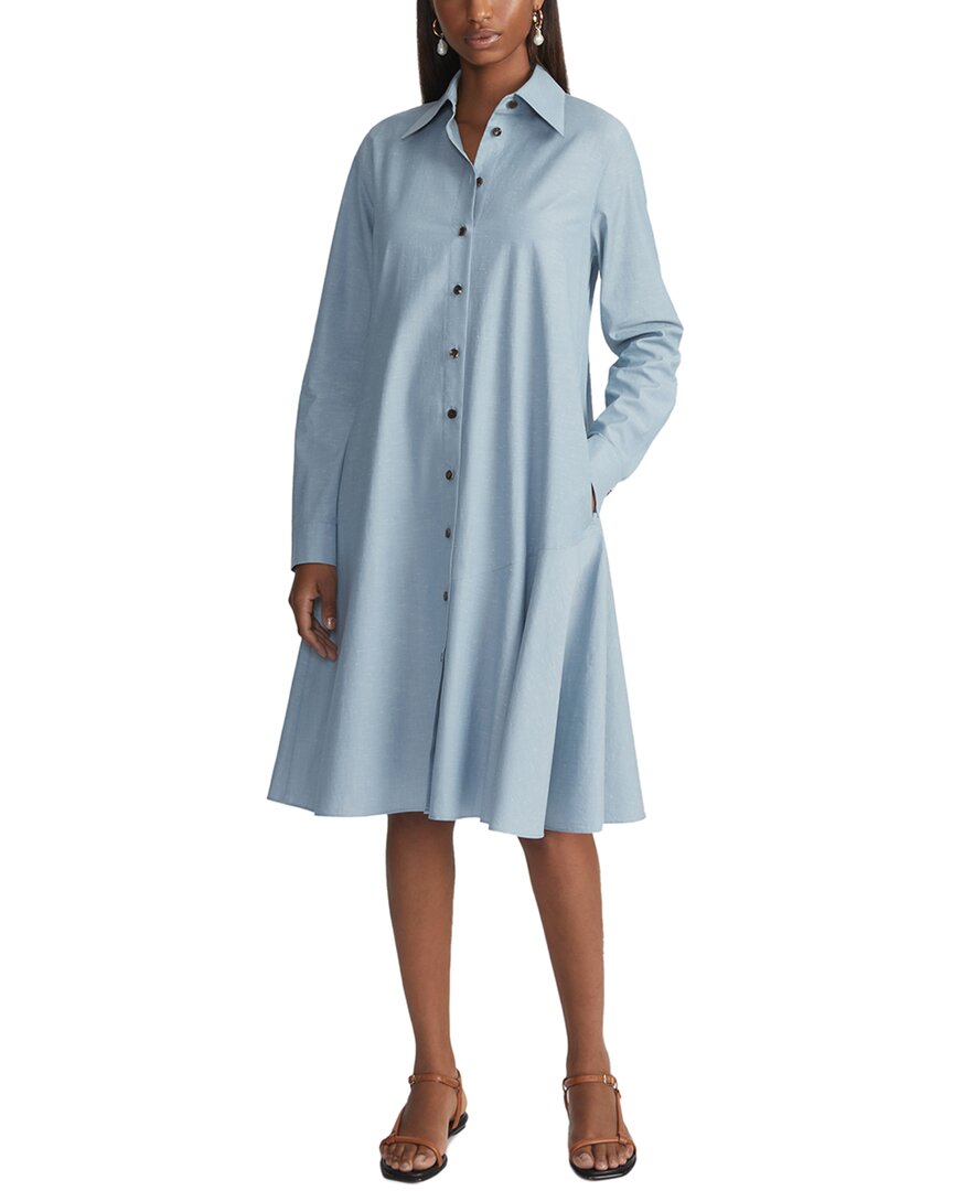 Lafayette 148 New York Flounce Hem Shirtdress