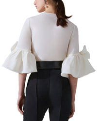 Carolina Herrera Silk Pearl Button Top