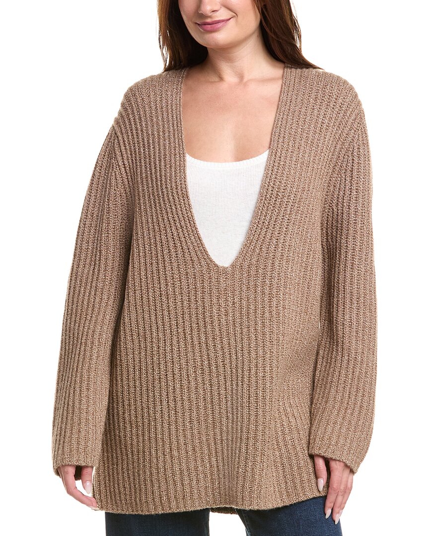 Leset Emma Deep V-Neck Wool & Cashmere-Blend Sweater