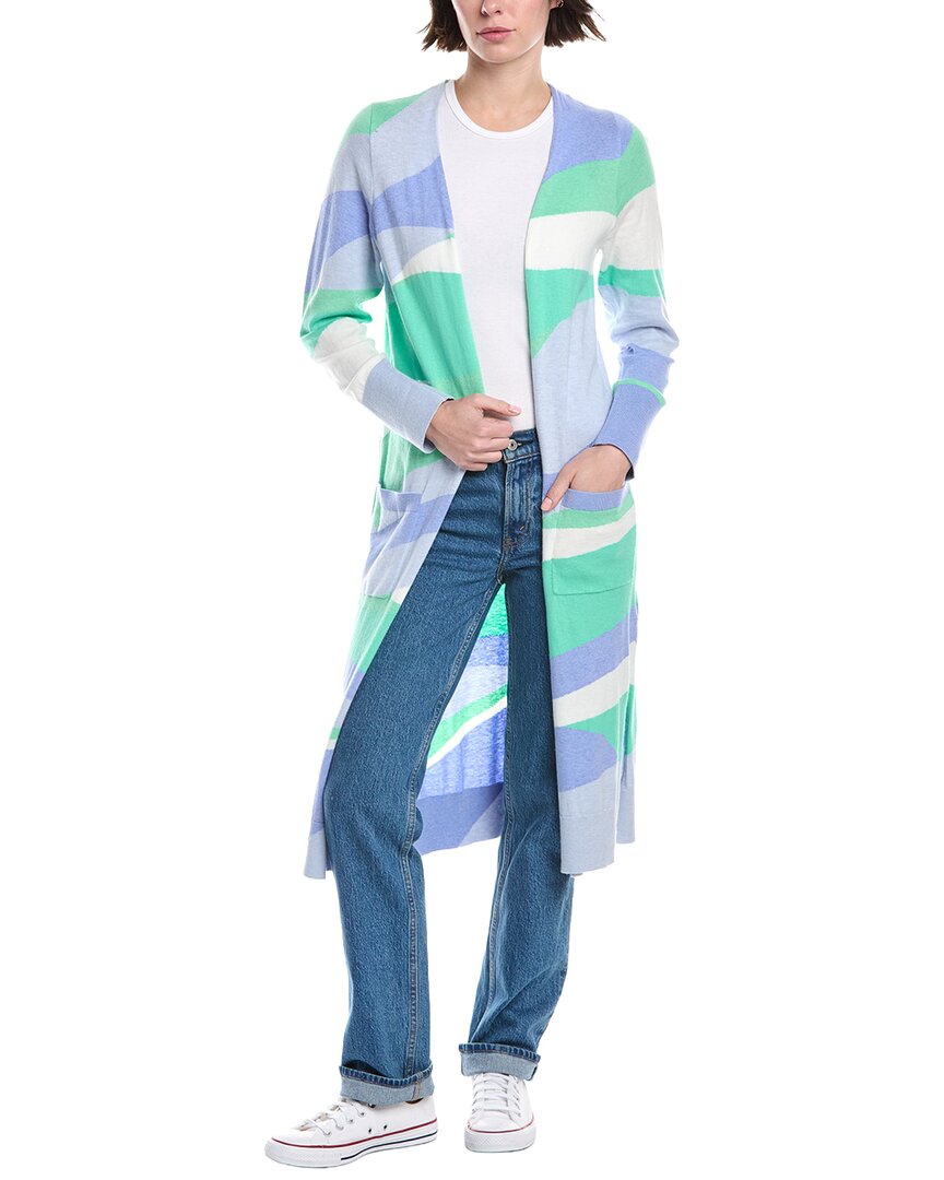 Wispr Abstract Maxi Silk-Blend Cardigan