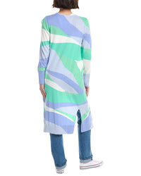Wispr Abstract Maxi Silk-Blend Cardigan