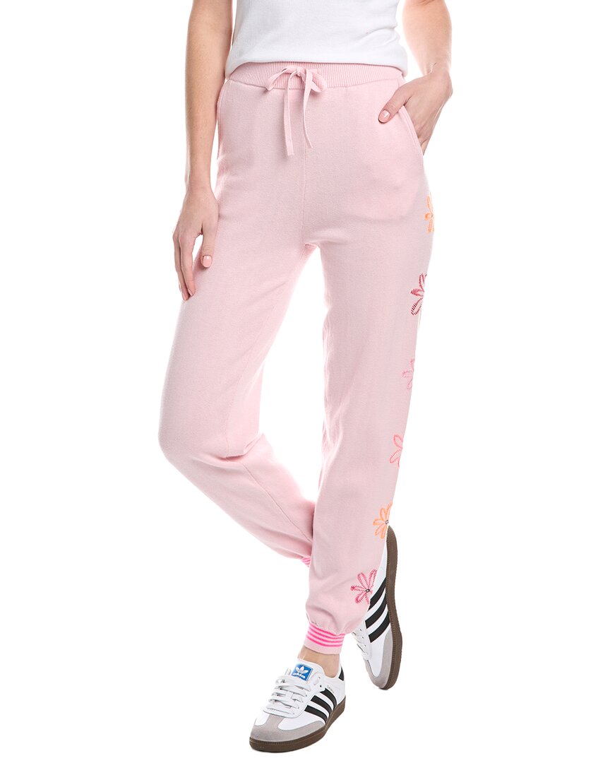 Wispr Floral Embroidery Silk-Blend Jogger Pant