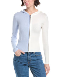 Wispr Half And Half Fitted Silk-Blend Hoodie