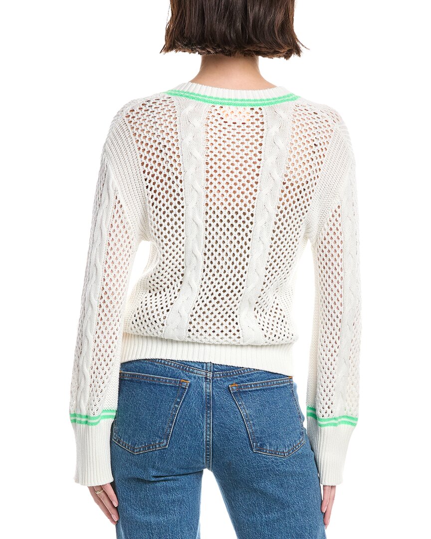 Wispr Open Cable V-Neck Silk-Blend Sweater