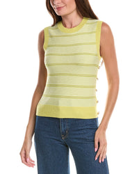 St. John St. John Wool-Blend Side Placket Tank Top