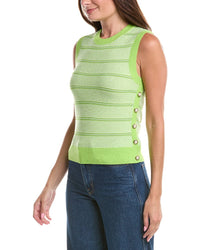 St. John St. John Wool-Blend Side Placket Tank Top