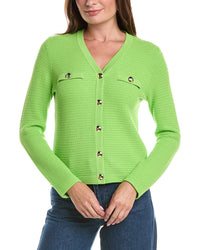 St. John St. John French Iconic Inspired Knit V-Neck Cardigan