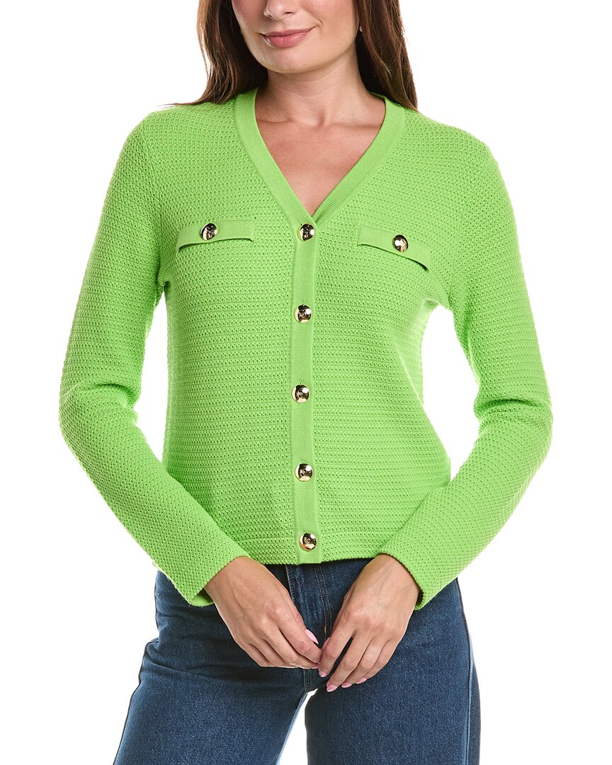 St. John St. John French Iconic Inspired Knit V-Neck Cardigan