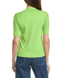 St. John St. John Vertical Stretch Pointelle Stripe Knit Sweater