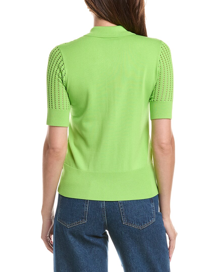 St. John St. John Vertical Stretch Pointelle Stripe Knit Sweater