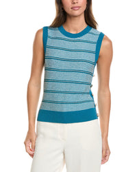 St. John St. John Crew Side Placket Wool-Blend Tank