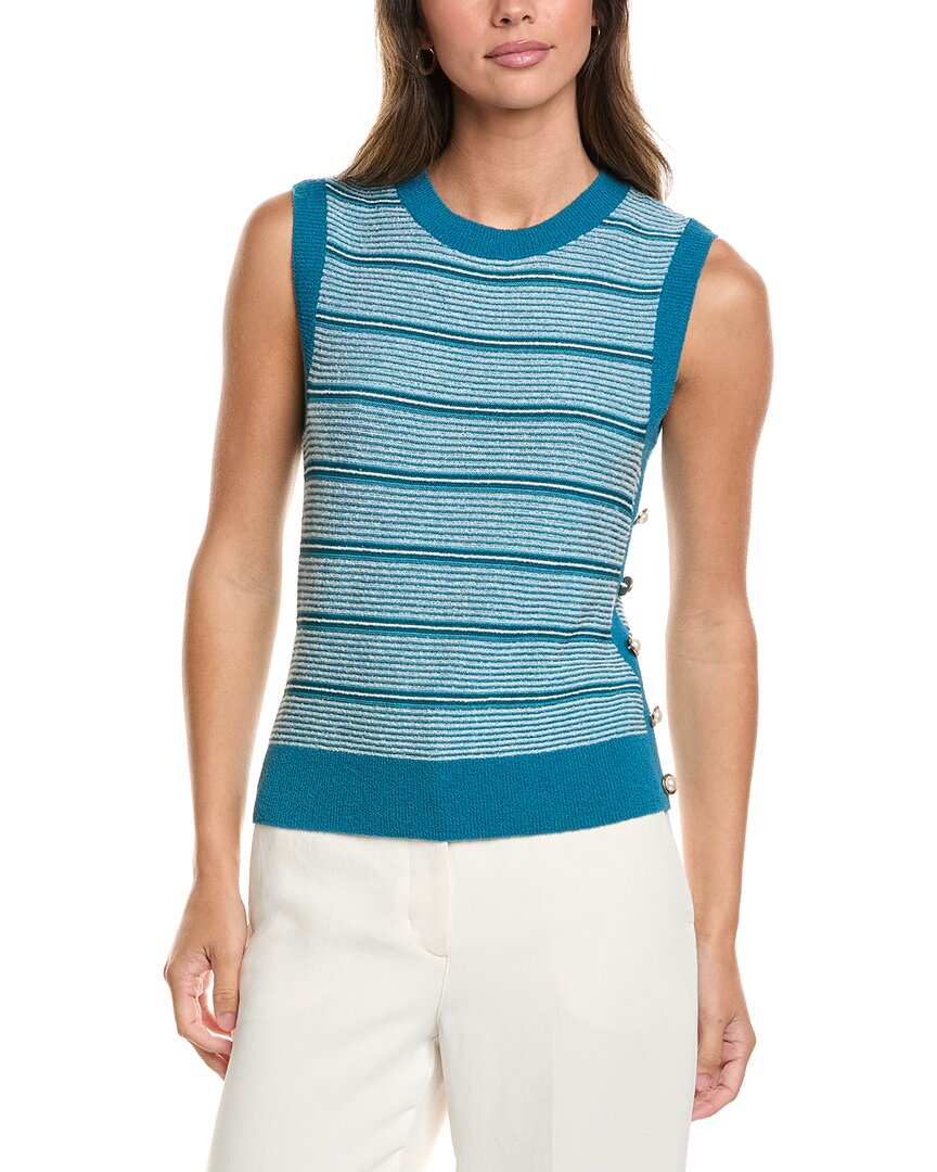 St. John St. John Crew Side Placket Wool-Blend Tank