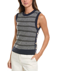 St. John St. John Crew Side Placket Wool-Blend Tank