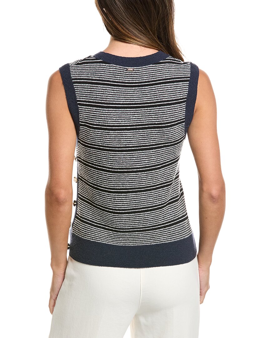 St. John St. John Crew Side Placket Wool-Blend Tank