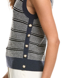 St. John St. John Crew Side Placket Wool-Blend Tank