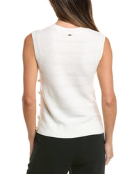 St. John St. John Crew Side Placket Wool-Blend Tank