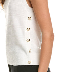 St. John St. John Crew Side Placket Wool-Blend Tank