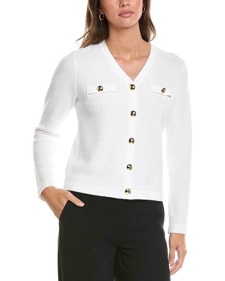 St. John St. John French Iconic Inspired Knit V-Neck Cardigan