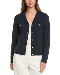 St. John St. John French Iconic Inspired Knit V-Neck Cardigan