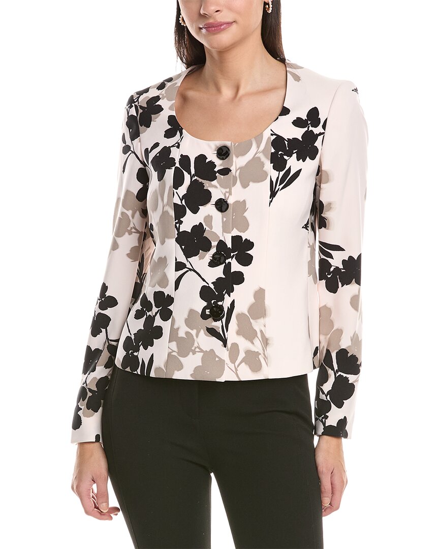 Anne Klein Printed Luster Twill Jacket