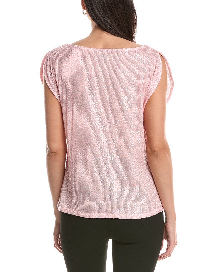 Anne Klein Split Shoulder Drape Sequin Blouse