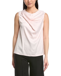 Anne Klein Mixed Media Pleated Top