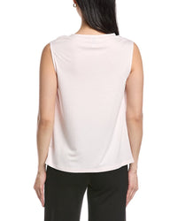 Anne Klein Mixed Media Pleated Top