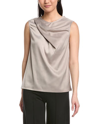 Anne Klein Mixed Media Pleated Top