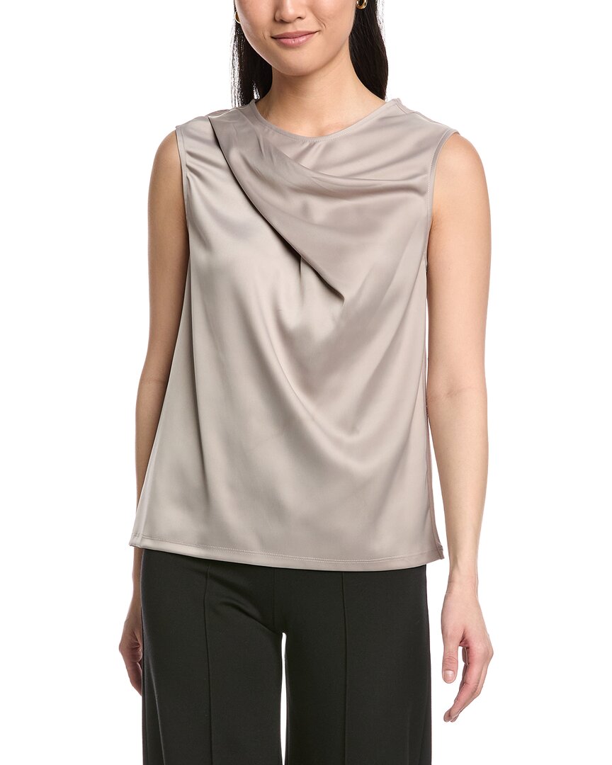 Anne Klein Mixed Media Pleated Top