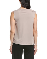 Anne Klein Mixed Media Pleated Top