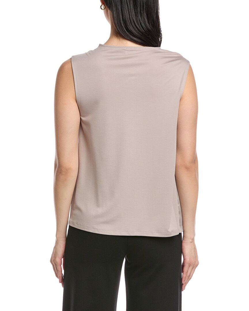 Anne Klein Mixed Media Pleated Top