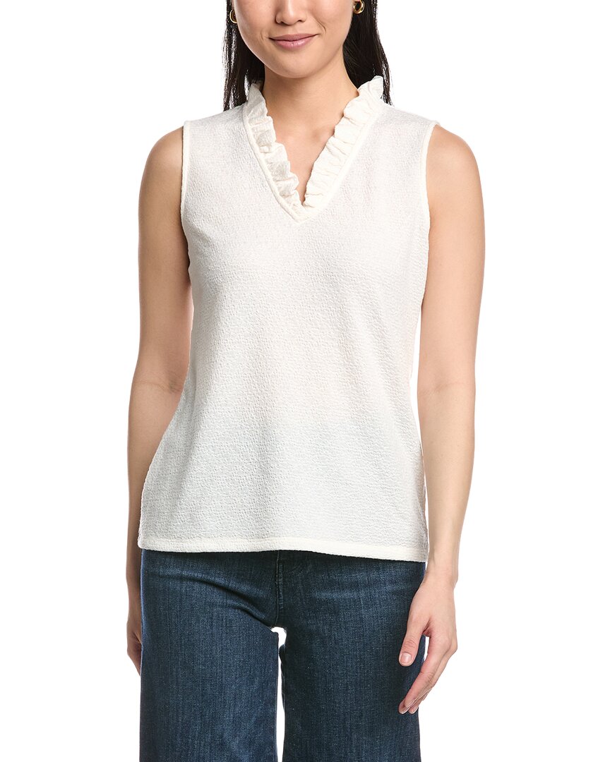 Anne Klein Smocked Knit Ruffle Top
