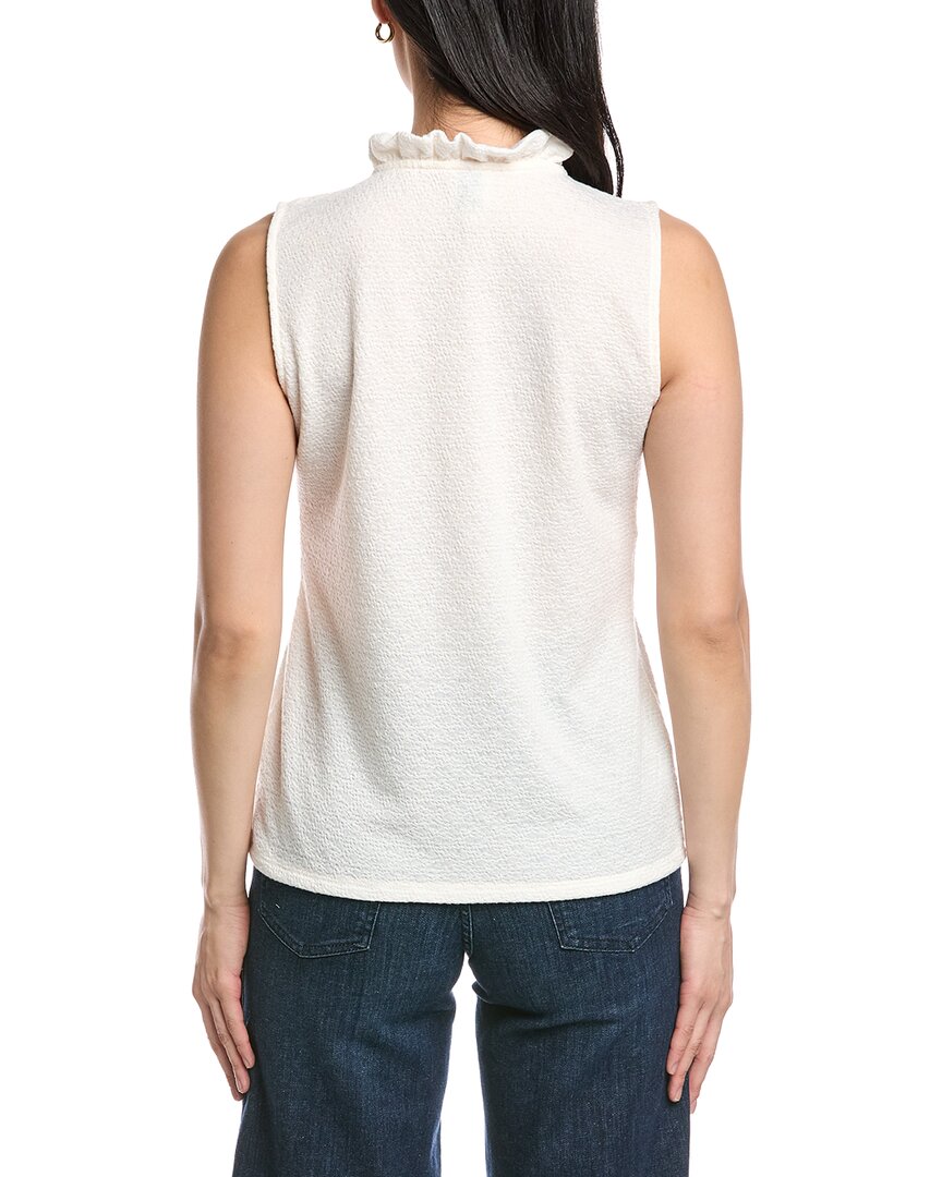 Anne Klein Smocked Knit Ruffle Top