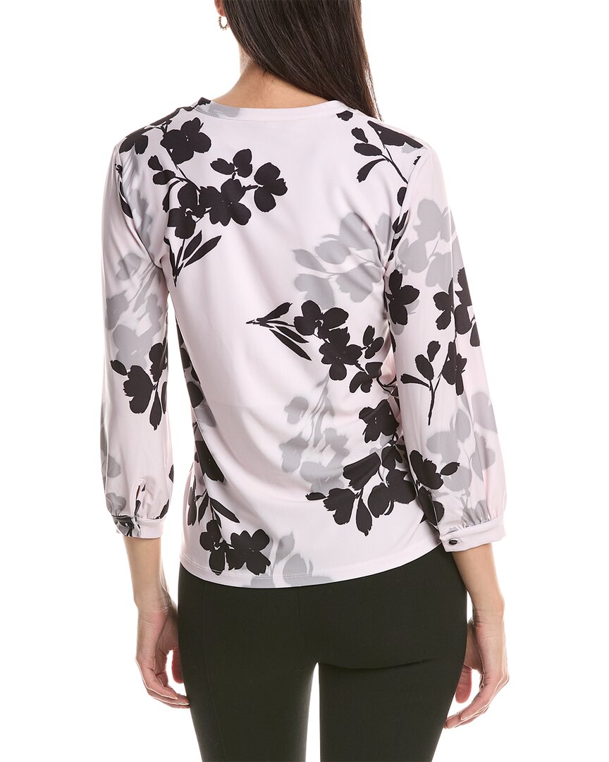 Anne Klein Twist Front Printed Blouse