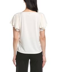 Anne Klein Cascade Flutter Sleeve Top