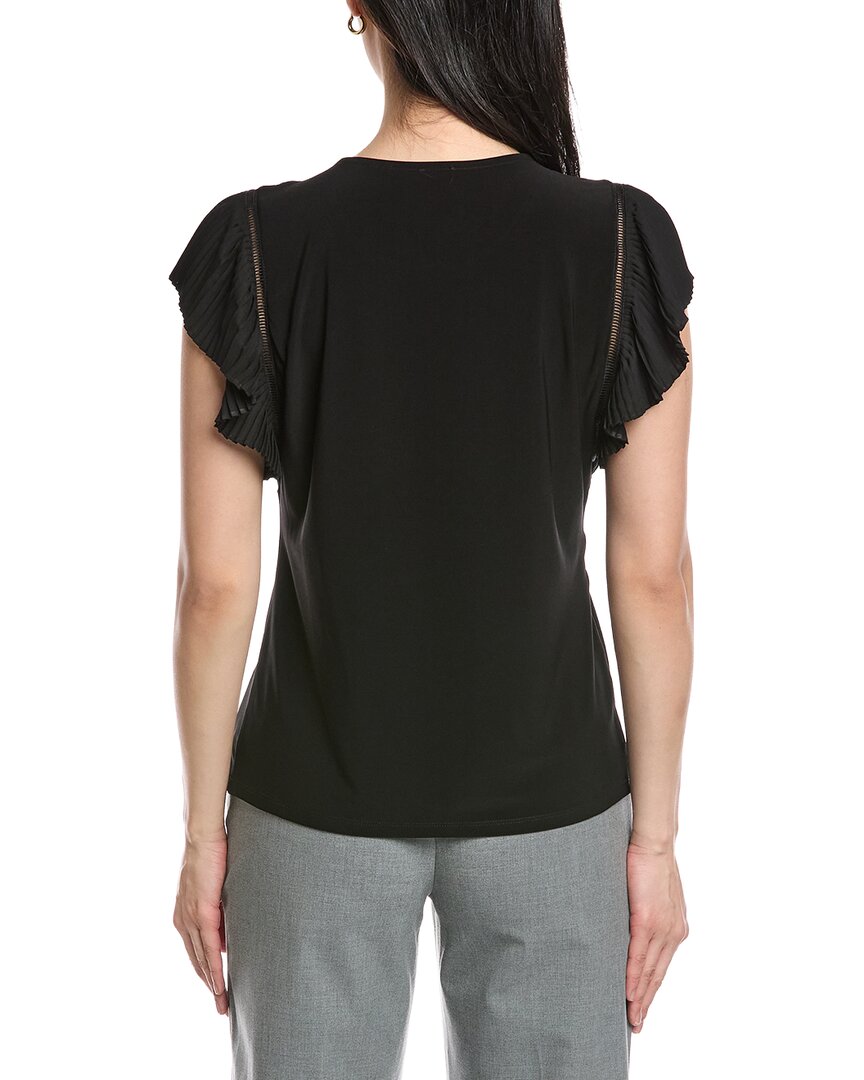 Anne Klein Pleated Flutter Sleeve Top