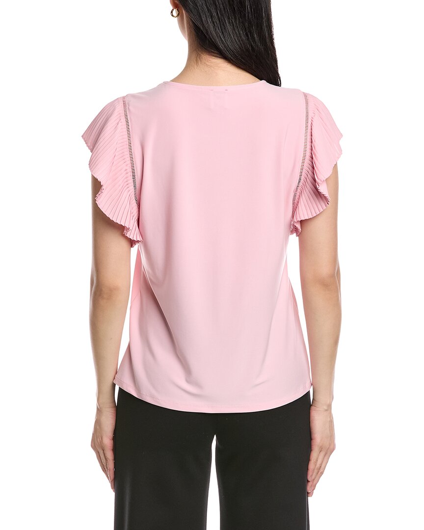 Anne Klein Pleated Flutter Sleeve Top