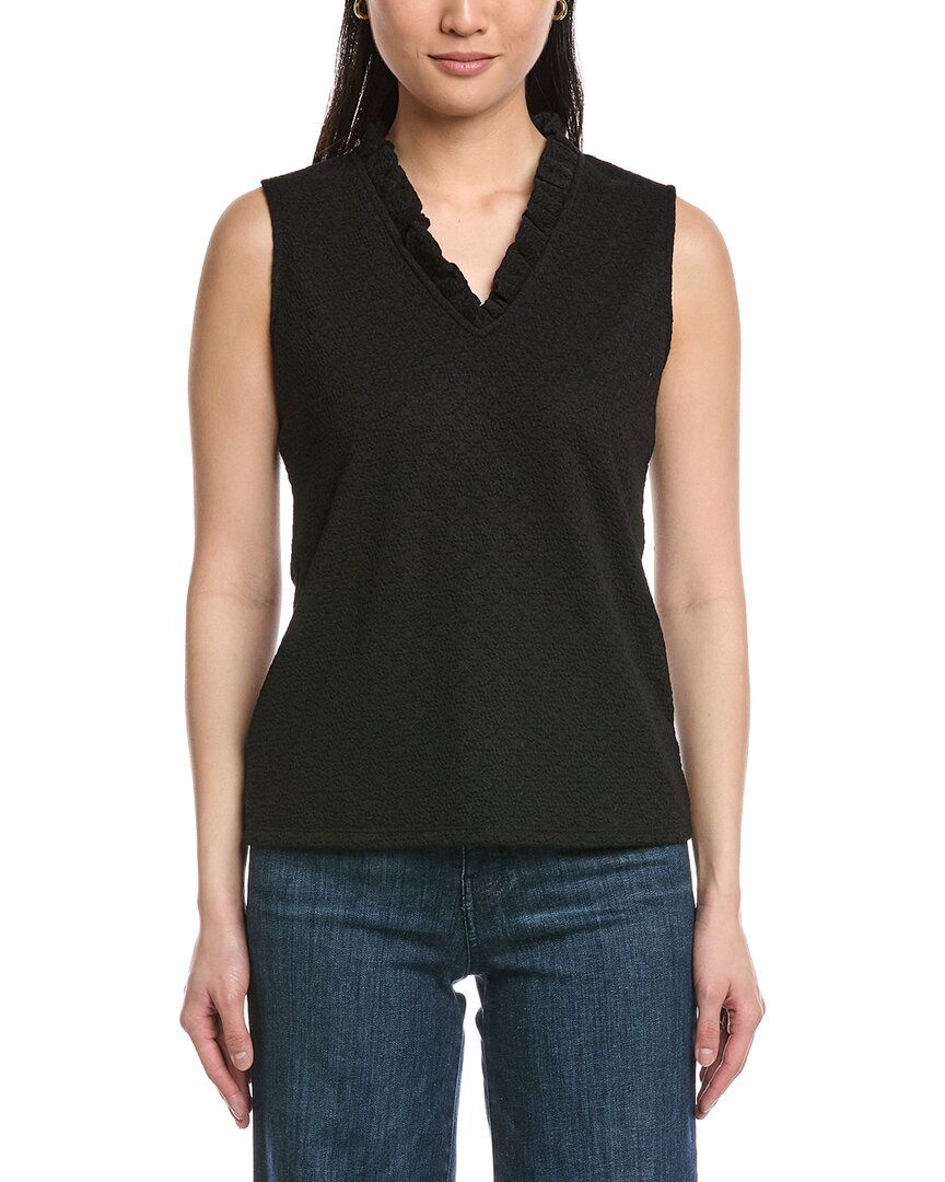 Anne Klein Smocked Knit Ruffle Top