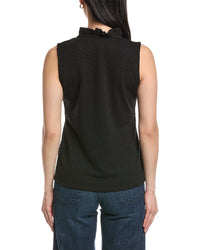Anne Klein Smocked Knit Ruffle Top