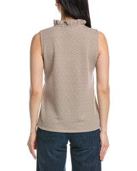 Anne Klein Smocked Knit Ruffle Top