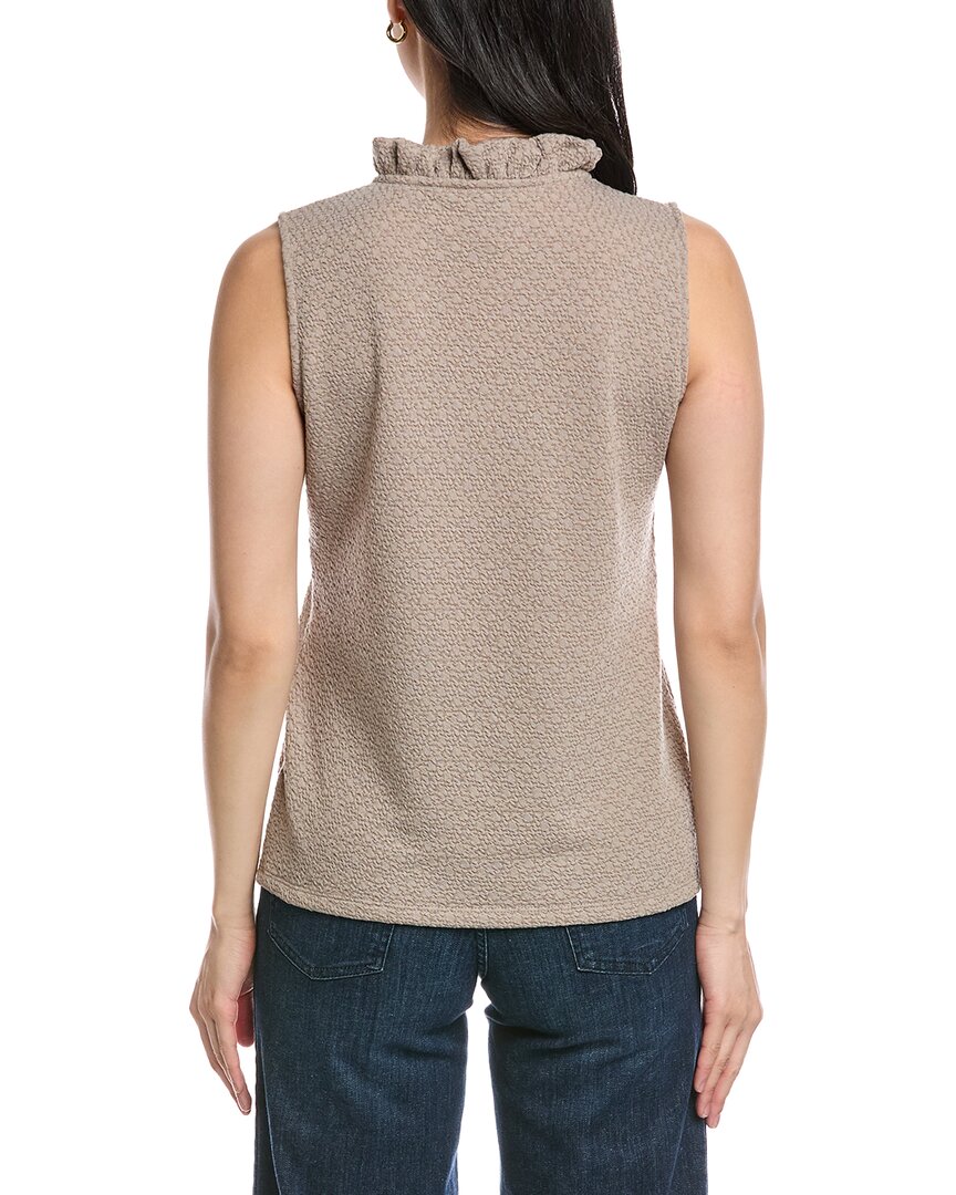 Anne Klein Smocked Knit Ruffle Top