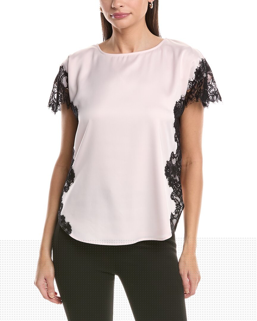 Anne Klein Lace Trim Montreal Satin Blouse