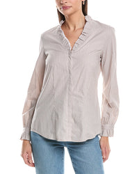 Anne Klein Ruffle Button Down Shirt